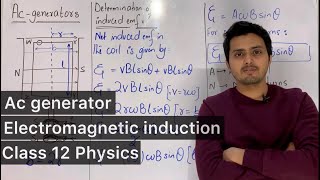 Ac generator  Alternating current generator  Electromagnetic induction  Class12  Physics [upl. by Wie]