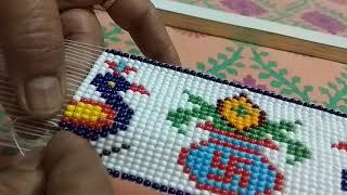 CALENDAR HOLDER PART 1  MAKING OF CALENDAR HOLDER USING TRADITIONAL GUJARATI BEADWORK [upl. by Ennybor726]