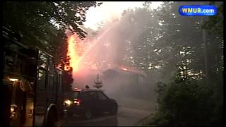 Road closed due to Hooksett house fire [upl. by Anneirb]