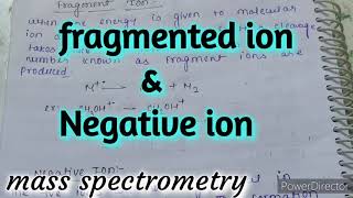 mass spectrometry ion production fragmented amp negative ion MSc chemistry notes [upl. by Humph]