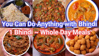 1 Bhindi 6 Different Recipes for Whole Day  Dosa Chutney Sambar Popcorn Stir Fry amp Sabji Curry [upl. by Anaihr]