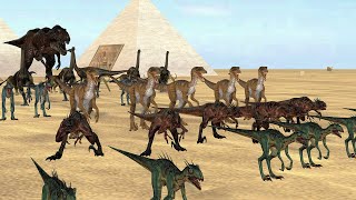 T Rex Fight Vs Group Dinosaurs killed 1 By 1 One  dinosaur  Animal Revolt Battle Simulator [upl. by Kenti949]