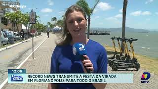 Florianópolis na tela Record News transmite virada do ano ao vivo [upl. by Rockefeller]