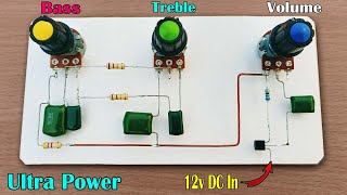 DIY Ultra Powerful Bass Treble Volume Controller No IC  How to Make Bass Treble Controller [upl. by Hollah590]