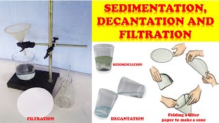 Science practical  sedimentation  decantation and  filtration using filter paper [upl. by Annovad]