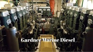 Gardner Marine Diesel  mirrored pair of 6L3B and 3LW Auxiliary [upl. by Addia]