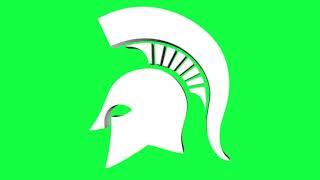 Michigan State Athletics White Green Screen Logo Loop Chroma Animation [upl. by Dani]