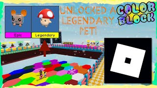 Playing Color Block In Roblox  Unlocking a legendary pet 😀 [upl. by Yznel]