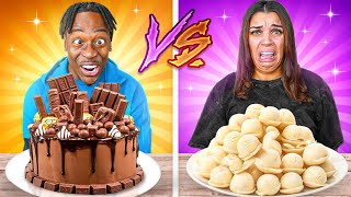 VANILLA VS CHOCOLATE FOOD CHALLENGE [upl. by Eirotal540]