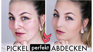 PICKEL ABDECKEN  Perfekte Haut mit Drogerieprodukten TUTORIAL ♡ [upl. by Yoo912]