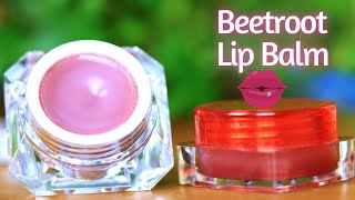 Homemade Lip Balm With Beetroot Powder  All Natural Lip Balm Coconut Oil amp Beetroot PowderLip Care [upl. by Dahc]