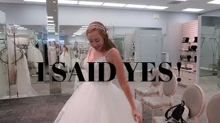 WEDDING DRESS SHOPPING  I SAID YES TO THE DRESS [upl. by Osmo]