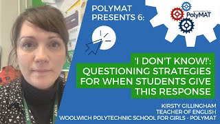 I Dont Know Questioning Strategies For When Students Give This Response  Kirsty Gillingham [upl. by Bushweller]