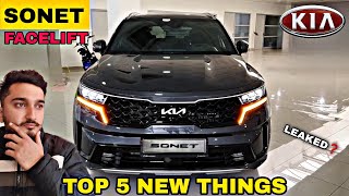 Top 5 New Things in Kia Sonet Facelift  Confirmed Updates [upl. by Kania]