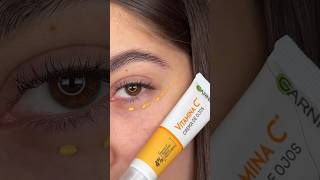 Probando el nuevo contorno de ojos de la linea express aclara de Garnier 💛 [upl. by Annovaj]