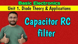 RC filter Capacitor RC filter Operation of RC filter Basics Electronics BEBtech 1st year [upl. by Beetner535]