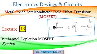 Lect 13 nChannel Depletion MOSFET Symbol [upl. by Adnohsirk]