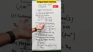 some important terms used in magnetism  matter and magnetism class 12 [upl. by Dinsdale]