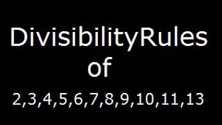 Divisibility rules for 234567891011 and 13 [upl. by Seif]