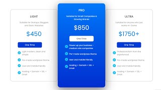 Responsive Pricing Cards Using HTML And CSS [upl. by Grosz552]