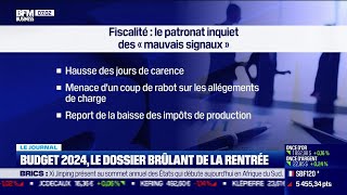 Budget 2024 le dossier brûlant de la rentrée [upl. by Auqemahs444]