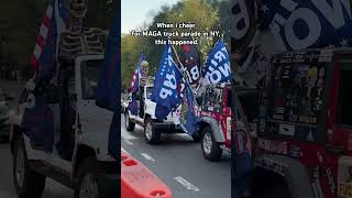 When i cheer for MAGA truck parade in NY this happend Trump 2024 trump usa america [upl. by Narra]