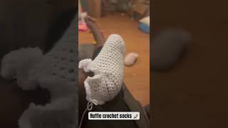 Crochet ruffle socks 🧦 crochetrufflesocks crochetsocks [upl. by Ashli]