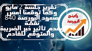 البورصةالمصرية تقرير جلسة 2 مايو وكما توقعنا امس الصعود وعدم تاثير خبر الضريبة والمتوقع للقادم [upl. by Gnouh]