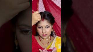 Durga puja Dashami saaj Sindur Porar styleTraditional Bengali Bridal look How to apply sindur [upl. by Notned]