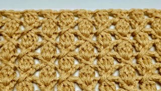 EASY Crochet Stitch For Blankets Scarfs  Clustered And Crossed Stitch [upl. by Anihsat]