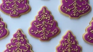 How To Decorate Christmas Tree Cookies [upl. by Hgielar731]