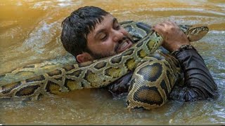 Anaconda Attack Fishing Boy In Water  Ataque de anaconda  fun made movie [upl. by Ehcrop]