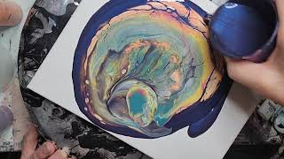 FUNKADELICALLY WILD OPEN CUP POUR fluidart acrylicpainting opencuppour [upl. by Alodee]