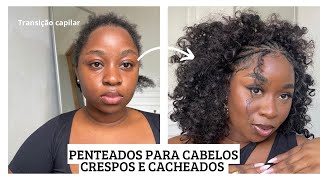 PENTEADO PARA CABELOS CRESPOS E CACHEADOS passo a passo curlyhair penteados tutorial [upl. by Amling358]