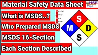 MSDS  Who prepare MSDS  16 Section of MSDS  Material safety data sheet  MSDS All section covered [upl. by Zitvaa908]