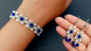 Handmade Jewelry TutorialBracelet amp EarringsBeads Jewelry Diy Useful amp Easy [upl. by Carney]