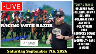 LIVE Horse Racing Handicapping  Kentucky Downs  Colonial Downs  Del Mar  Sat Sept 7th [upl. by Hsemar]