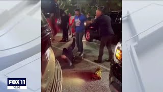 ATTACK REACTION VIDEO OF Couple beaten in Dodger Stadium parking lot after Elton John concert [upl. by Naiditch75]