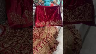 Double ghair velvet bridalweddingdress beautifulbridaltopbridallehnga weddingattirewedding [upl. by Nilya]