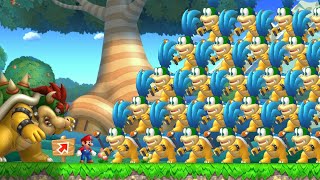 What Happens when Mario fight 999 Larrys and Bowser in New Super Mario Bros U Deluxe [upl. by Olimac]