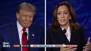 WATCH Harris says she won’t ban fracking  ABC Presidential Debate [upl. by Htaek]