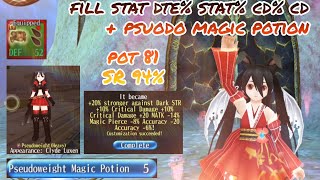 Toram Online  fill stat dte stat cd cd armor pot 81 SR 94  psuodo magic potion  Yusagi [upl. by Suoivatnod]