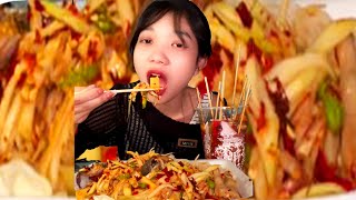 spicy papaya salad mukbang  eating show [upl. by Ytsim]