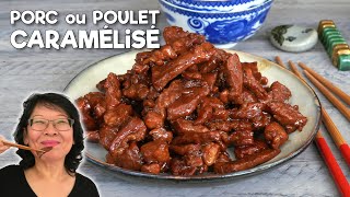 Porc caramélisé  la plus simple de mes recettes [upl. by Esilehs]