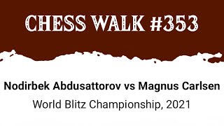 Nodirbek Abdusattorov vs Magnus Carlsen • World Blitz Championship 2021 [upl. by Yesnek652]