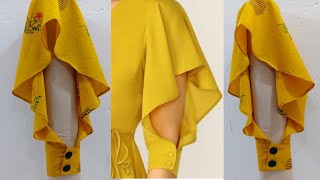 Latest and Unique Sleeves Design for Kurti Cutting and Stitching  New Butterfly Sleeves Design 2021 [upl. by Orihakat]