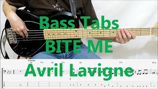 Avril Lavigne  Bite Me BASS COVER WITH TABS IN VIDEO [upl. by Rimisac]