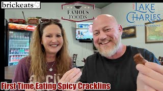 Famous Foods  Cracklin REVIEW My First Time in Lake Charles LA brickeats [upl. by Stickney]