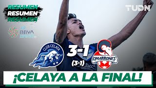 Resumen y goles  Celaya 3 31 1Cimarrones  Expansión AP2022  Semis  TUDN [upl. by Helsa993]