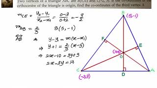 How to find the third vertex given remaining two vertices and Orthocentre [upl. by Dieterich]